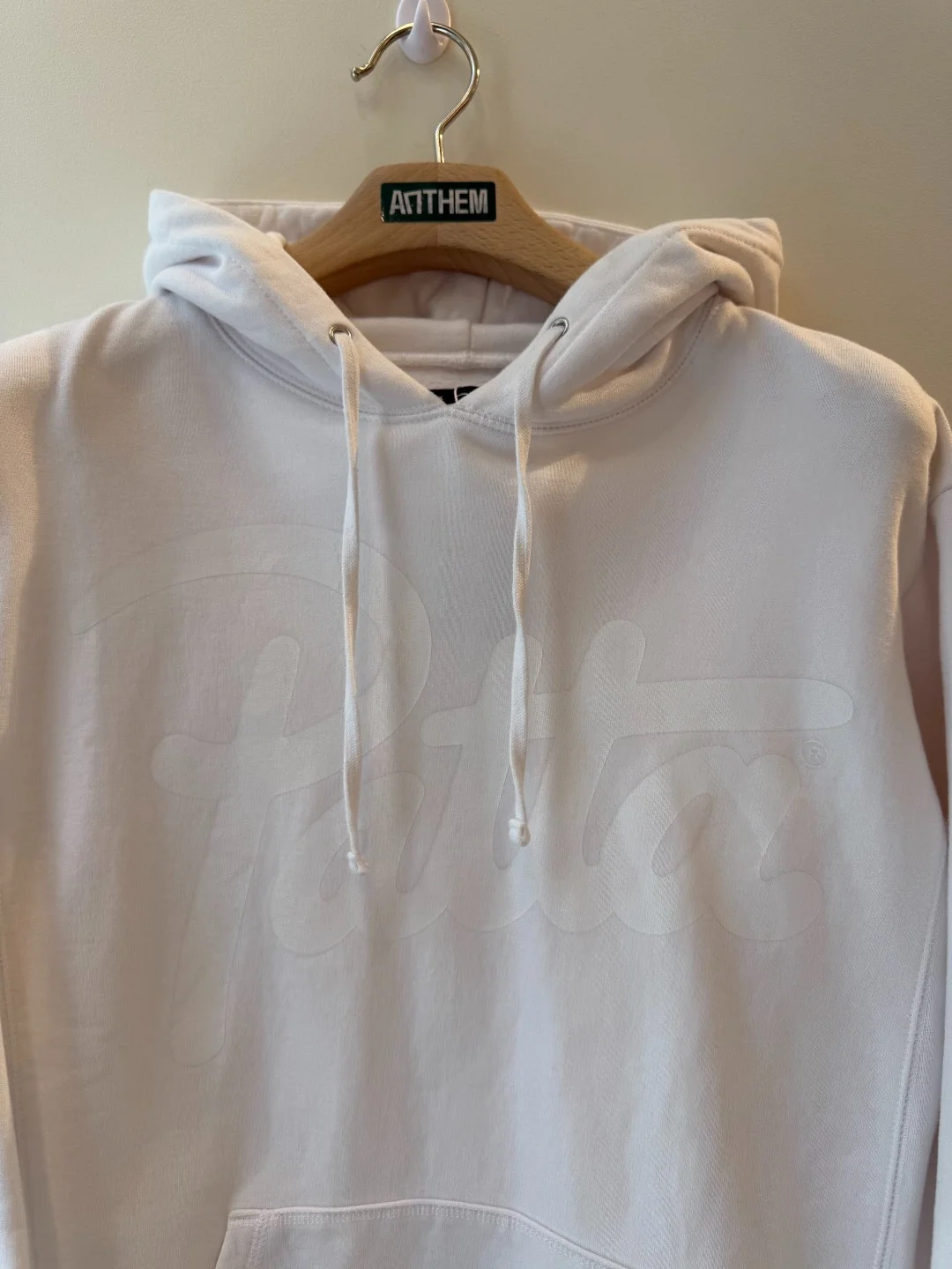 Patta Hoodie White Big Logo – L