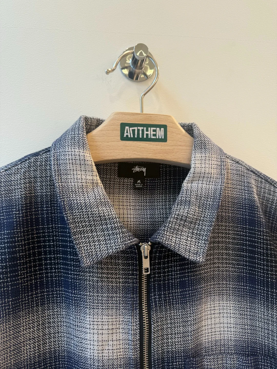 Stussy Blu Checked Overshirt – M
