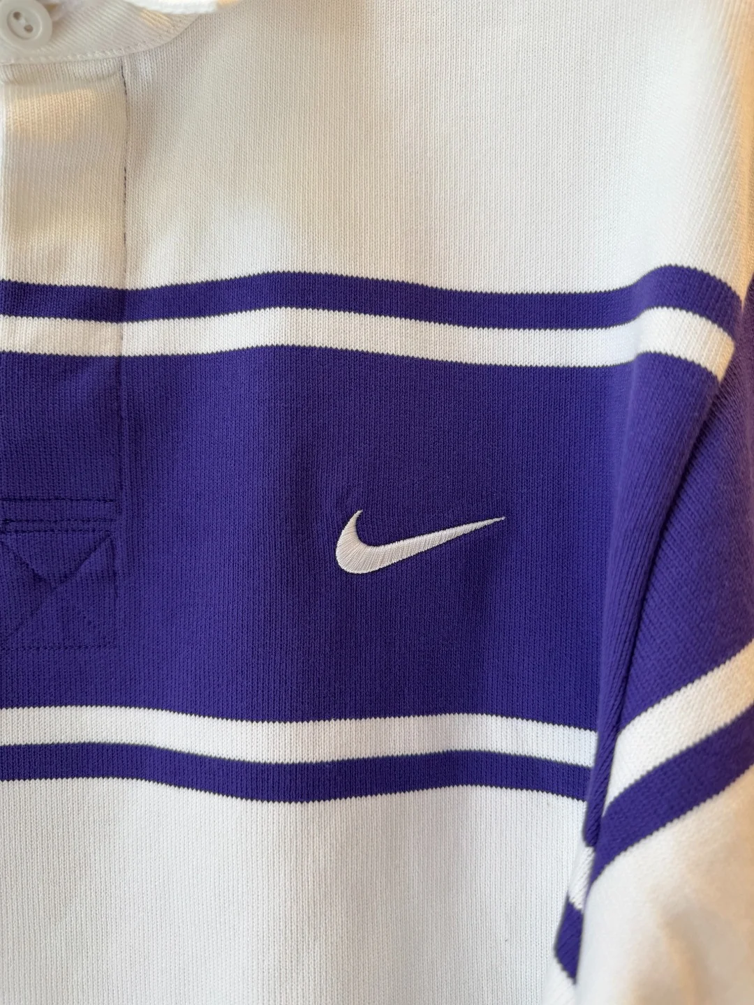 Nike x Supreme Stripe Rugby Purple – M