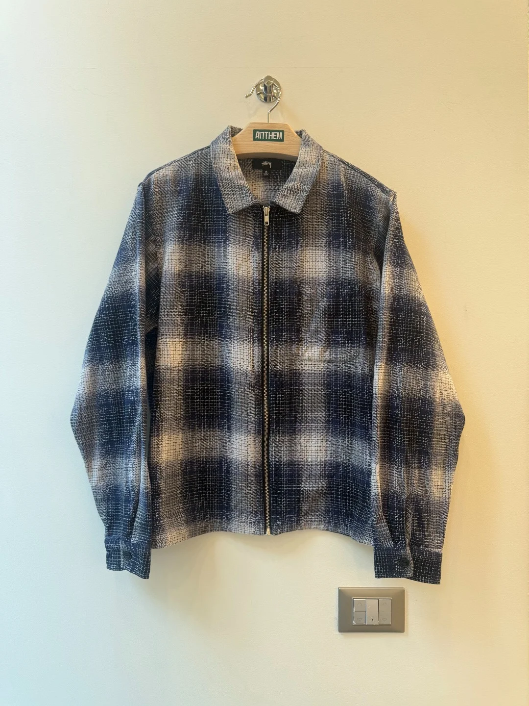 Stussy Blu Checked Overshirt – M