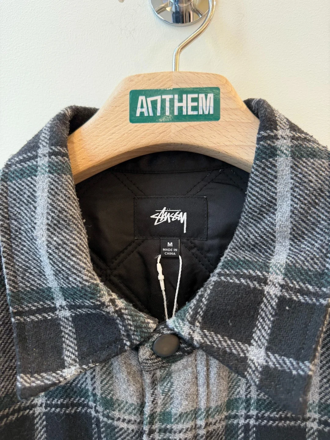 Stussy Overshirt Plaid Grey – M