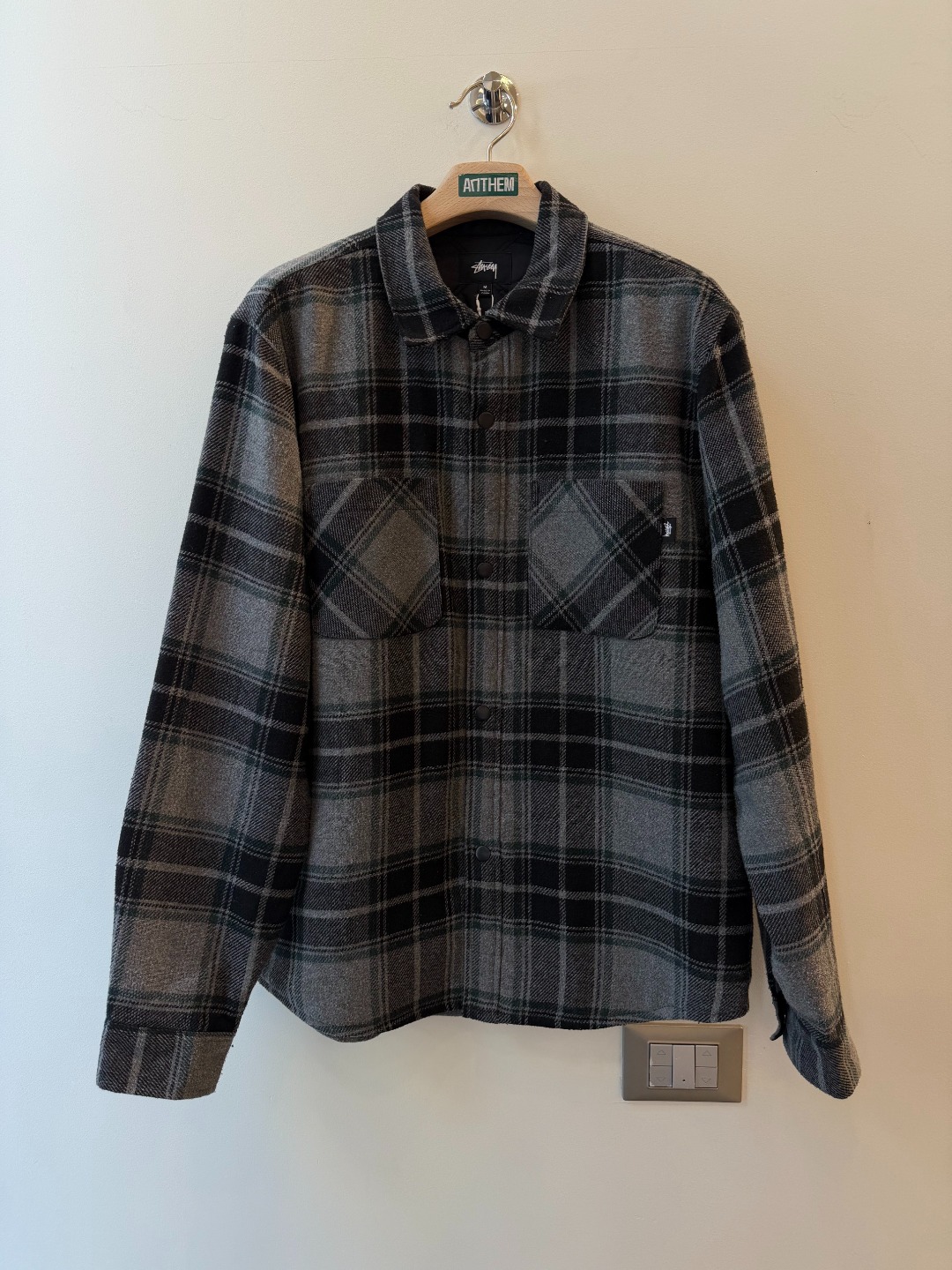 Stussy Overshirt Plaid Grey - M