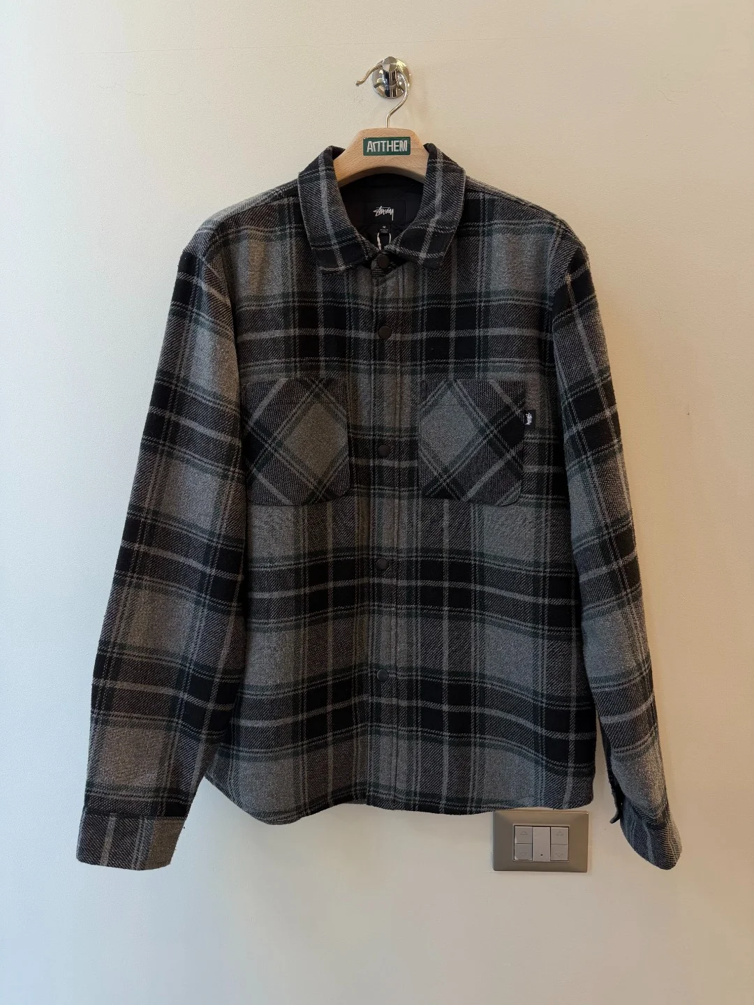 Stussy Overshirt Plaid Grey - M
