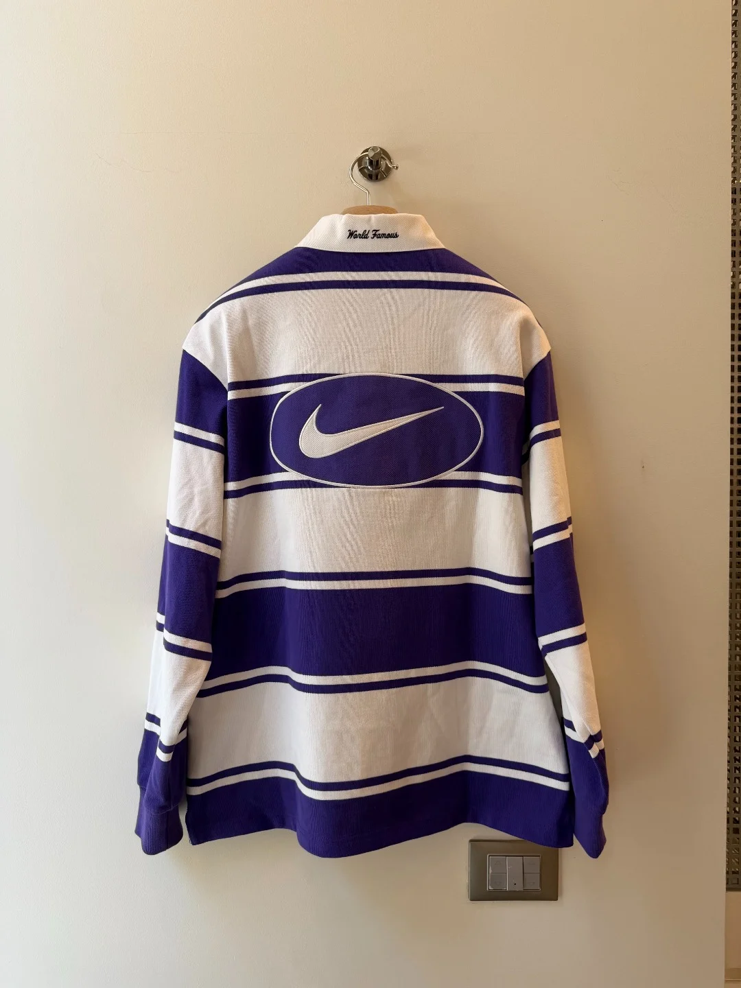 Nike x Supreme Stripe Rugby Purple – M