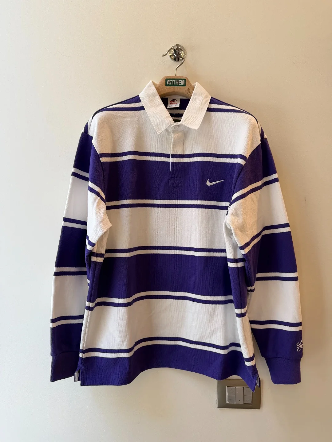 Nike x Supreme Stripe Rugby Purple – M