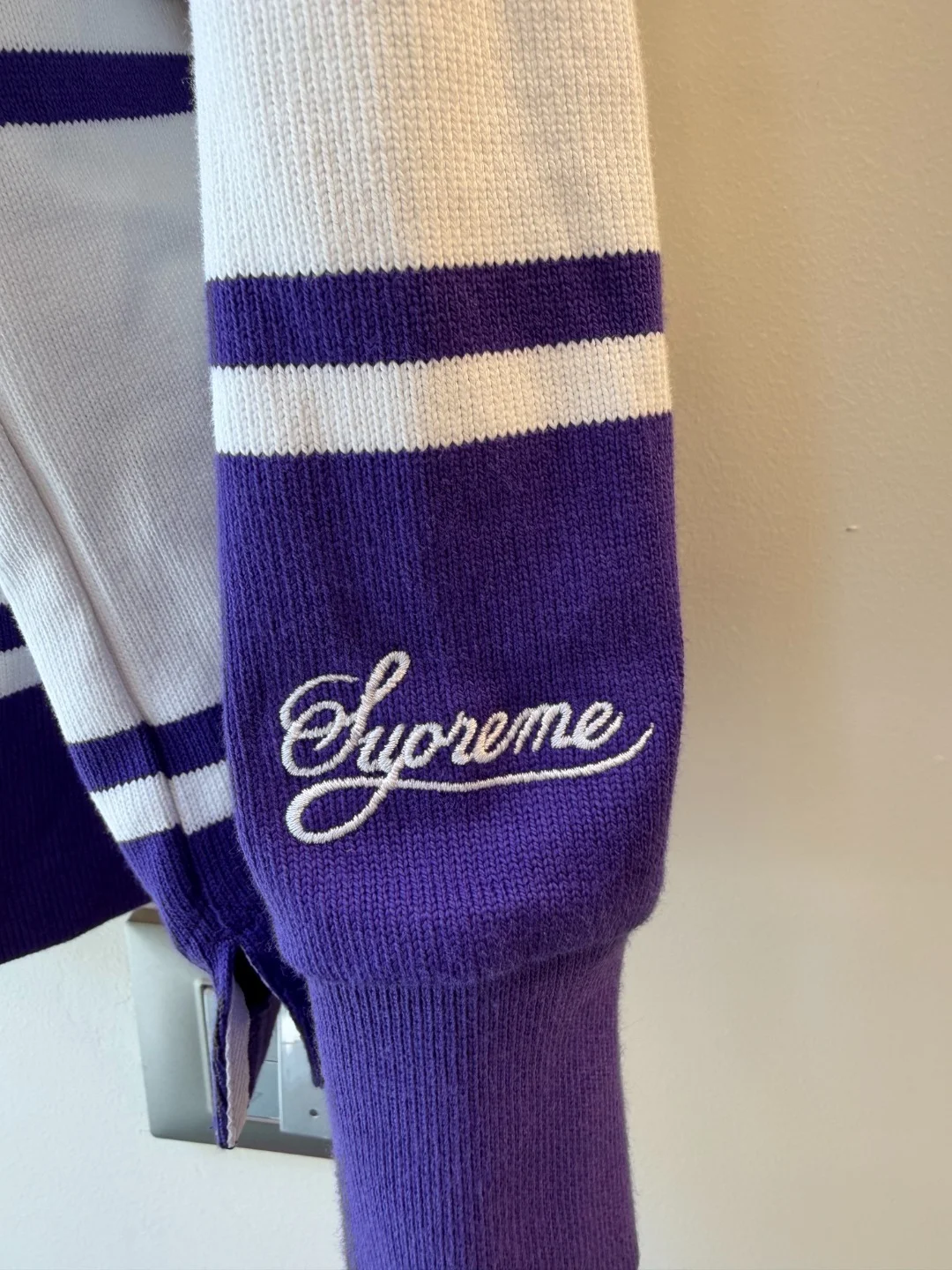 Nike x Supreme Stripe Rugby Purple – M