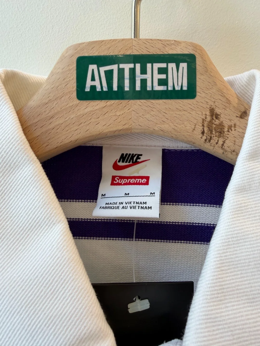 Nike x Supreme Stripe Rugby Purple – M