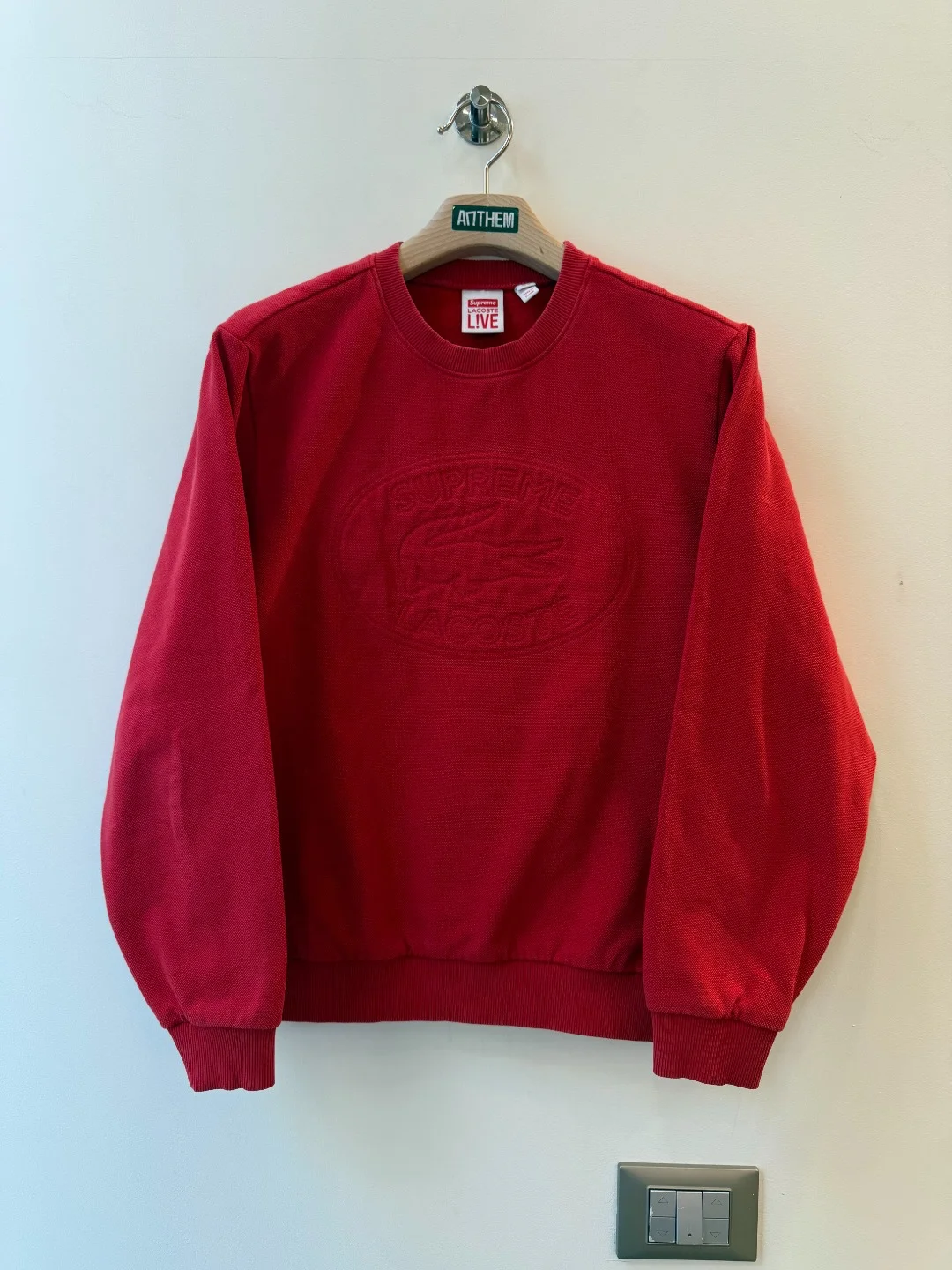 Lacoste x Supreme Crewneck Red - M
