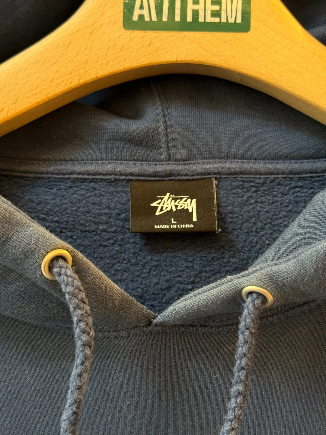 Stussy Hoodie Lime Logo – L