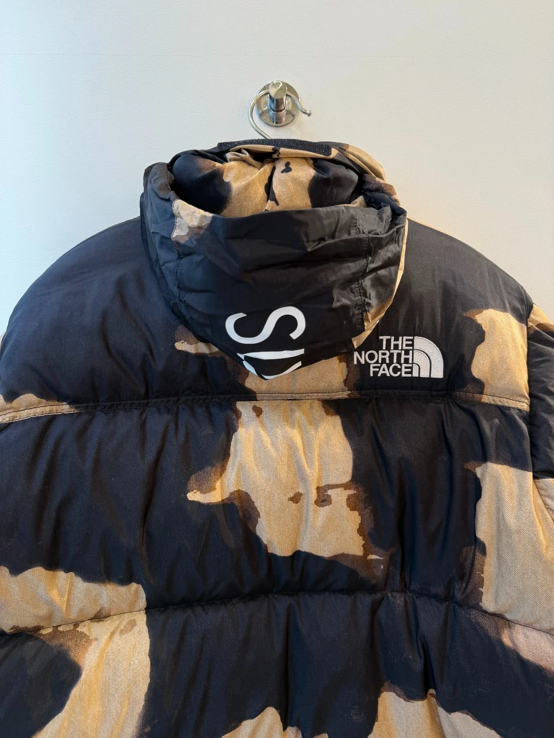 Supreme The North Face Bleached Denim Nuptse