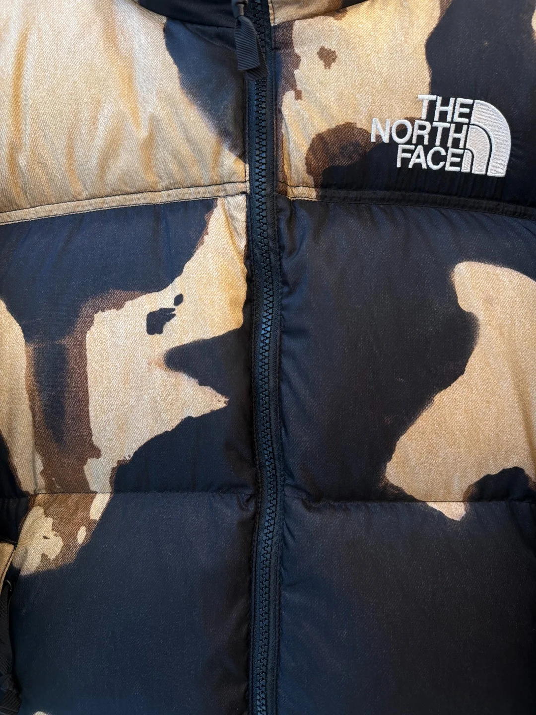 Supreme The North Face Bleached Denim Nuptse