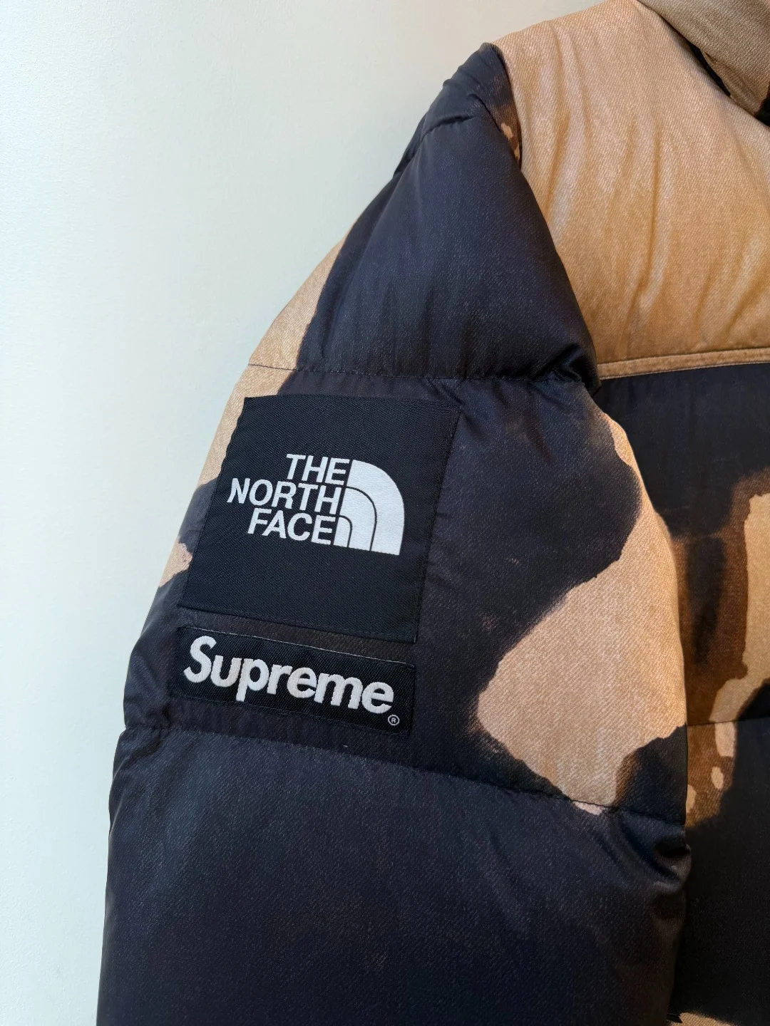 Supreme The North Face Bleached Denim Nuptse