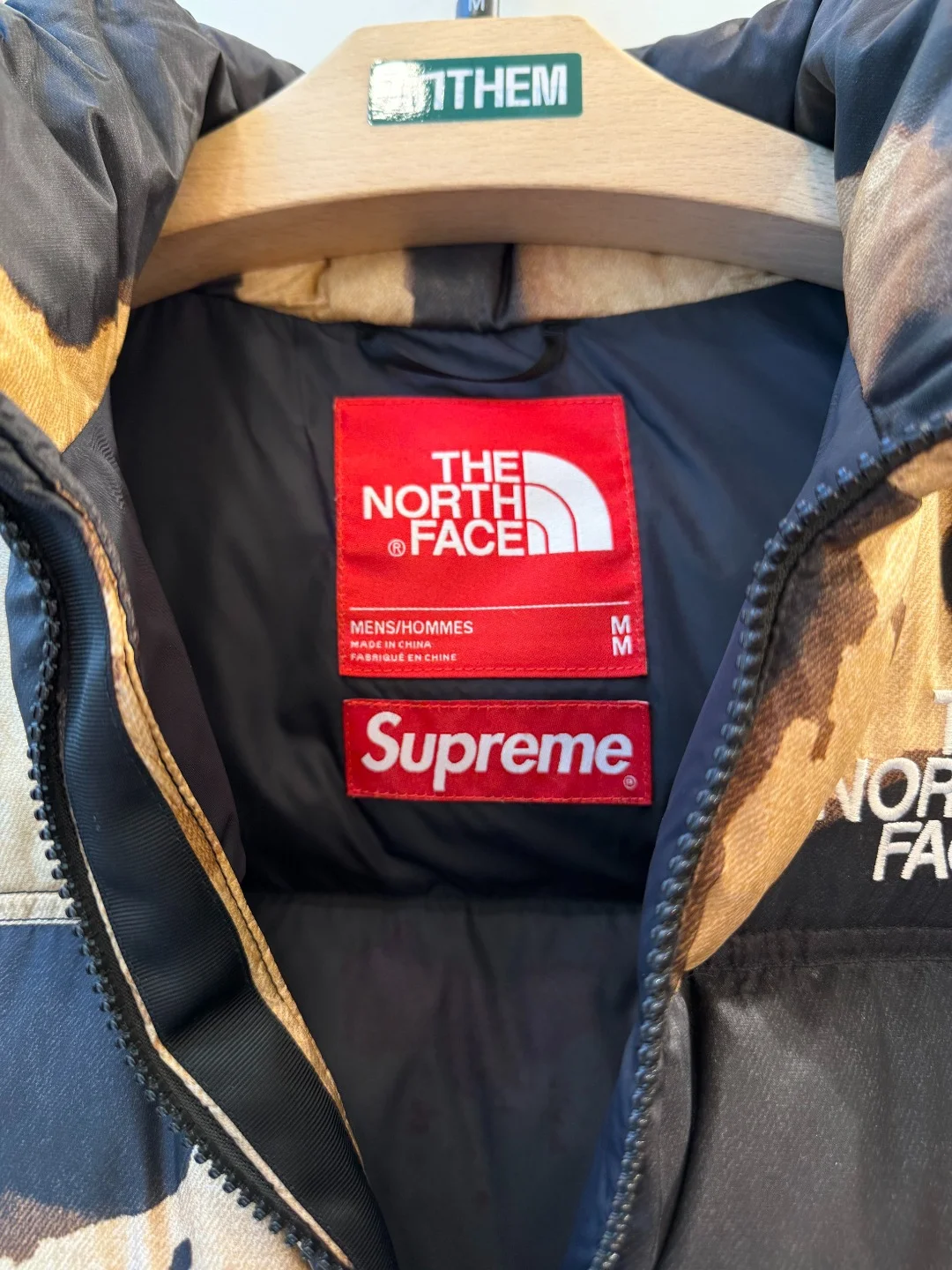 Supreme The North Face Bleached Denim Nuptse