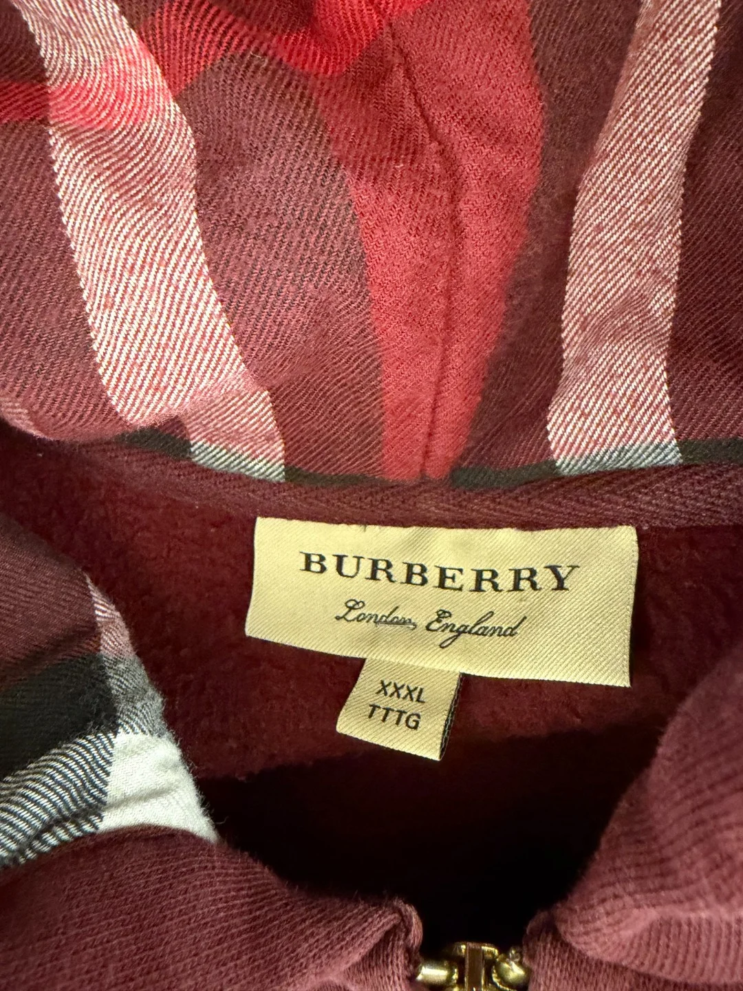 Burberry Zip Hoodie – XXXL (Fit XL)